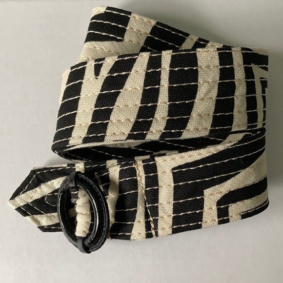 J. Crew Linen Zebra Print Belt - Picture 1 of 4